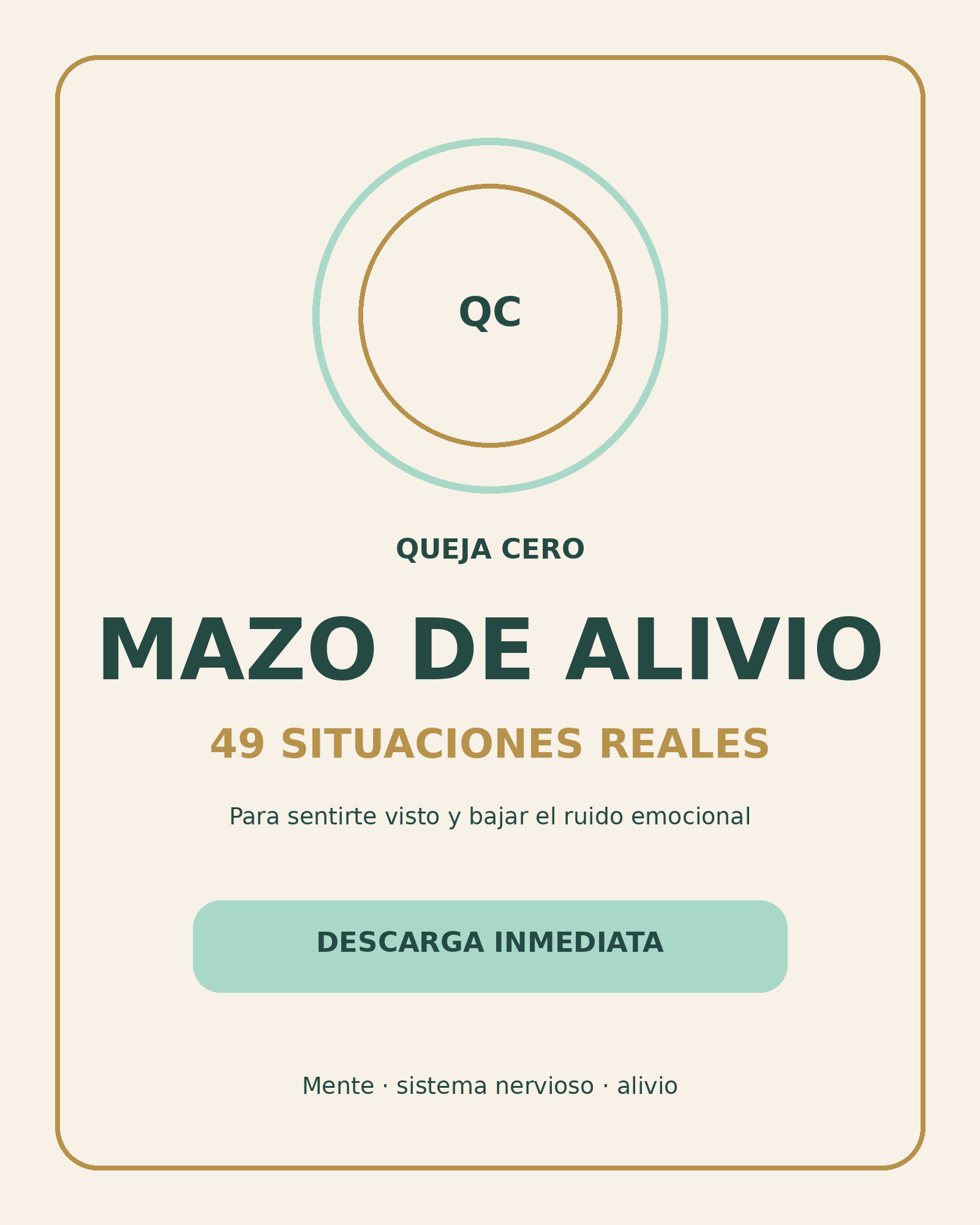 Mazo de Alivio Queja Cero, 49 situaciones emocionales reales